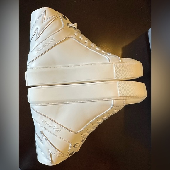NIB Zadig & Voltaire HIGH FLASH CHUNKY SMOOTH Platform High-top 37 Blanc White 6 - Picture 7 of 12